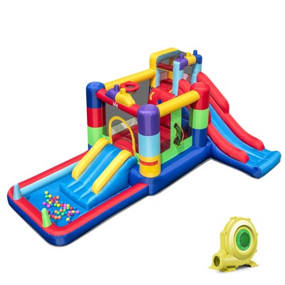Infans Mutifunctional Kids Infalatable Bounce Castle w/ 50 Ocean Balls & 735W Blower
