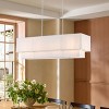 Dewdrop 35.43" Modern Chandelier for Kitchen Island, 4-Light 2-Tier Rectangle Pendant with Off White Fabric Shade - 2 of 4