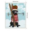 Amanti Art 23"x28" Black Labrador Skiing by Fab Funky Framed Canvas Wall Art Print - 4 of 4