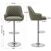 VECELO Bar Stools Set of 2/4, Modern PU Leather Bar Stools with Back Adjustable & Swivel for Kitchen Counter Island - 3 of 4