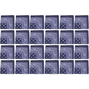 24 Pack Polyester Paisley Bandanas Bulk Pack for Group Activities - 1 of 4