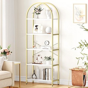 Coucheta 70 Inch Tall Arched Bookshelf – 5-Tier Tall Bookcase, Multiple colors Modern Storage Shelf, Holds 30lbs/Shelf for Living Room & Bedroom - 1 of 4