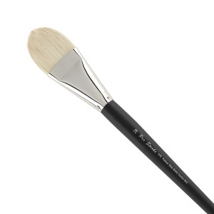 Creative Mark Pro Stroke Premium White Chungking Hog Bristle Artist Paint Brush - Filbert - Natural Bristle Brush w/ Great Control Suitable for Oils, - 1 of 4