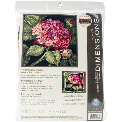 Dimensions Needlepoint Kit 14"X14"-Hydrangea Bloom Stitched In Wool