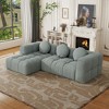 103" Chenille Upholstered L-Shaped Modular Sectional Sofa with 3 Pillows, Free Combination Sofa for Living Room, Apartment, and Bedroom - 2 of 4