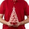 Casafield Hand Painted Ceramic Christmas Tree, 12-Inch Pre-Lit Tree with 100 Multi Color Lights and 2 Star Toppers - 3 of 4