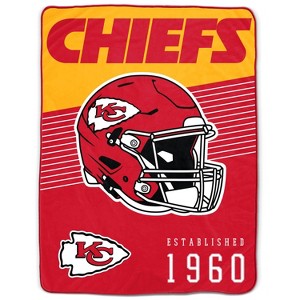 NFL Kansas City Chiefs Helmet Stripes Flannel Fleece Blanket - 1 of 3