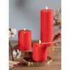 Assorted Pillar Candles Set of 3 ¨C Sizes 3", 4", 8" Unscented Dripless Large Candles, Rustic Style Long Burning for Weddings, Home Decor ¨C Red - 4 of 4