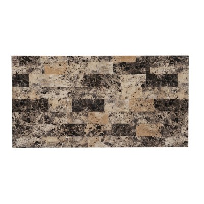 Espresso Elegance 3-Piece Tavern Counter Set with Faux Marble Top