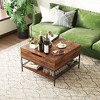 Lirago Flip Top Coffee Table with Storage End Table Black Metal 20.5"H x 31.5"D x 31.5"W - 4 of 4