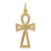 Black Bow Jewelry 14k Yellow or White Gold Textured Ankh Cross Pendant, 14 x 37mm - 3 of 4
