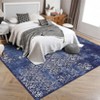 Vintage 8x10 Machine Washable Area Rug Non-Slip Non-Shedding Distressed Carpet Low Pile Indoor Foldable Printed Floral Rug for Living Room Bedroom - 4 of 4