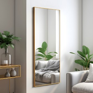 Wooakway Metal Bathroom/Vanity Mirror Modern Accent Mirror for Living Room Bathroom Bedroom Entryway Black/Gold/Silver - 1 of 4