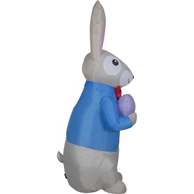 7 ft Tall Multicolor Nylon Inflatable Easter Bunny with Egg