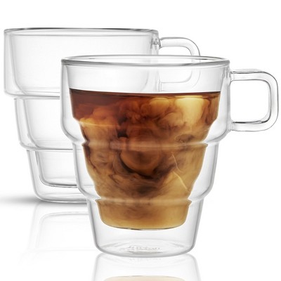 JoyJolt 13.5-fl oz Glass Borosilicate Glass Mug Set of: 4 in the Drinkware  department at