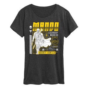 Women's - Star Wars - The Mandalorian Mando Dark Digital Short Sleeve Graphic T-Shirt - 1 of 4