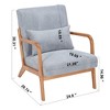 Zeus & Ruta Mid-Century Modern Upholstered Accent Armchair with Pillow and Solid Wood Frame - 4 of 4