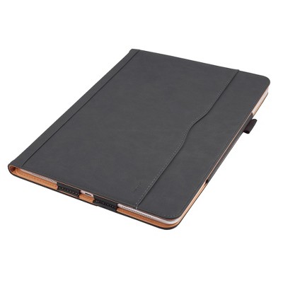 Insten - Compatible With iPad Pro 12.9" 2018, PU Leather Case, Slim Folding Folio, Pencil Holder, Auto Wake/Sleep, Magnetic Closure Strip, Black