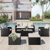 ELJGET 6PCS Patio Rattan Furniture Set Sectional Sofa Cushioned Garden Beige - 2 of 4