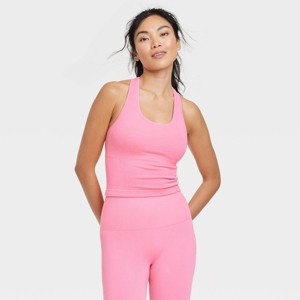 Women's Seamless Racerback Ribbed Tank Top - All In Motion™ - 1 of 4