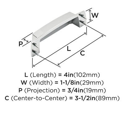 Polished Chrome Cabinet Cup Pull with Mounting Hardware