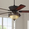 52" Casa Vieja Contessa Industrial Rustic Indoor Ceiling Fan LED Light Bronze Copper Cherry Scavo Glass Living Kitchen Room Home - 2 of 4