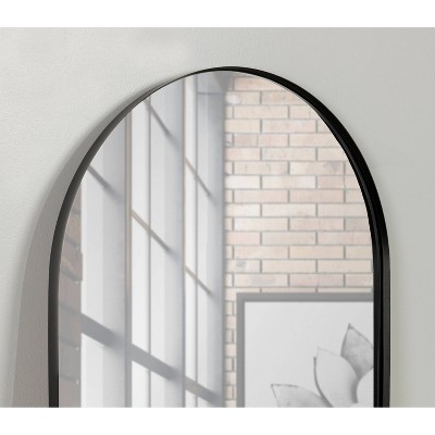 Rollo Capsule Full-Length Black Metal Wall Mirror 16"x48"