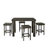 Palm Harbor 5pc Outdoor Wicker Counter Height Dining Set - Brown - Crosley: Steel Frame, UV-Resistant, No Cushion - 4 of 4