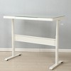 SEVOBAL Desks Tempered Glass Standing Desk with Metal Drawer, Adjustable Height Ergonomic Workstation for Study, Work, White, 50"*25"*4.5" - 3 of 4