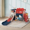 Infurnic Baby Activity Gyms, 8-In-1 Kids Slide and Climber Set, Toddler Slide Playset with Basketball Game Telescope, Multicolored, 42"*25"*13" - 3 of 4
