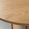 SpassWay 30"H Rattan Oval Wood Dining Table Kitchen Table Conference Table with Double Pedestal - 4 of 4