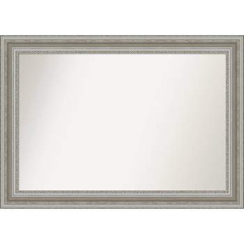 42" x 30" Non-Beveled Parlor Silver Wall Mirror - Amanti Art