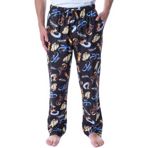 Nickelodeon Men's Avatar The Last Airbender Cartoon Character Pajama Pants Black - 1 of 4