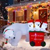 Paaaawaters 7 FT Christmas Inflatables Polar Bear with Santa Hat, Christmas Bear Blow up Outdoor Decorations - 4 of 4