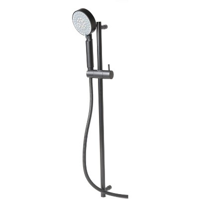 ALFI Black Matte Round Sliding Rail Hand Shower Set