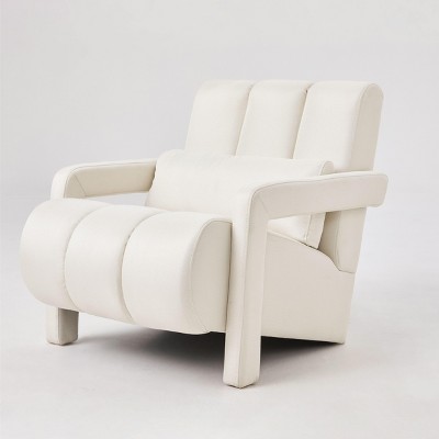 NicBex Linen Fabric Accent Chair,Upholstered Living Room Chairs with Mid-Height Backrest and 1 Pillow,Modern Armchair,Accent Chairs for Living Room