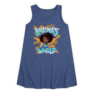 - Karma's World - Graffiti Art Graphic Sleeveless Aline Dress - 1 of 3