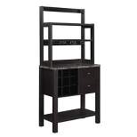 Newport 2 Drawer Serving Bar with Wine Rack and Shelves - Breighton Home