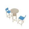 Aukfa 3-piece Bar Table and Chair Set - with Sponge Cushion Backrest, Suitable for Home - 4 of 4