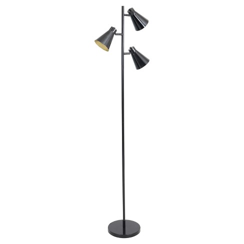 Tres Industrial Floor Lamp Black And Gold (Lamp Only ...