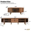 Kumasinova 74.8" Rustic Farmhouse TV Stand with Charging Station&Optional Coffee Table Set,Mid-Century Oval Media Console for TV up to 80" - 4 of 4