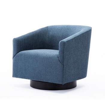 Comfort Pointe Geneva Wood Base Swivel Accent Chair