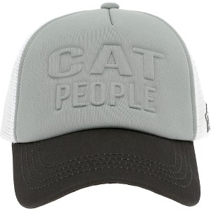 Pavilion Gift Company - Cat People - Adjustable Light Gray Neoprene Mesh Hat - Hats - 1 of 4