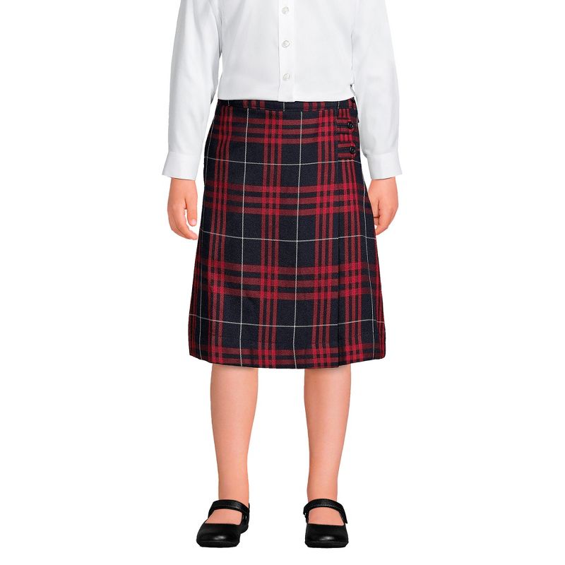 Lands' End School Uniform Kids Plaid A-line Skirt Below the Knee, 3 of 4