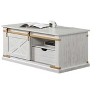 Rustic Style Antique White 1pc Coffee Table Living Room Table w Drawer Open Shelves - 3 of 4