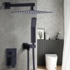 WOWOW Single Handle 2-Spray 1.8 GPM with 12 in. Square Shower Head and Adjustable Heads Shower Faucet in Brushed Nickel - 2 of 4