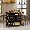 Tangkula Industrial Kitchen Island Bar Table 4-Tier Storage Shelf Wine Rack Glass Holders - image 3 of 4