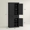 72" Kitchen Pantry Storage Cabinet, Cupboard with 4 Doors and 3 Adjustable Shelves, Large Central Drawer - 3 of 4