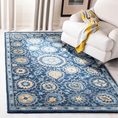 Heritage Navy and Gold Hand-Tufted Wool Area Rug 3' x 5'