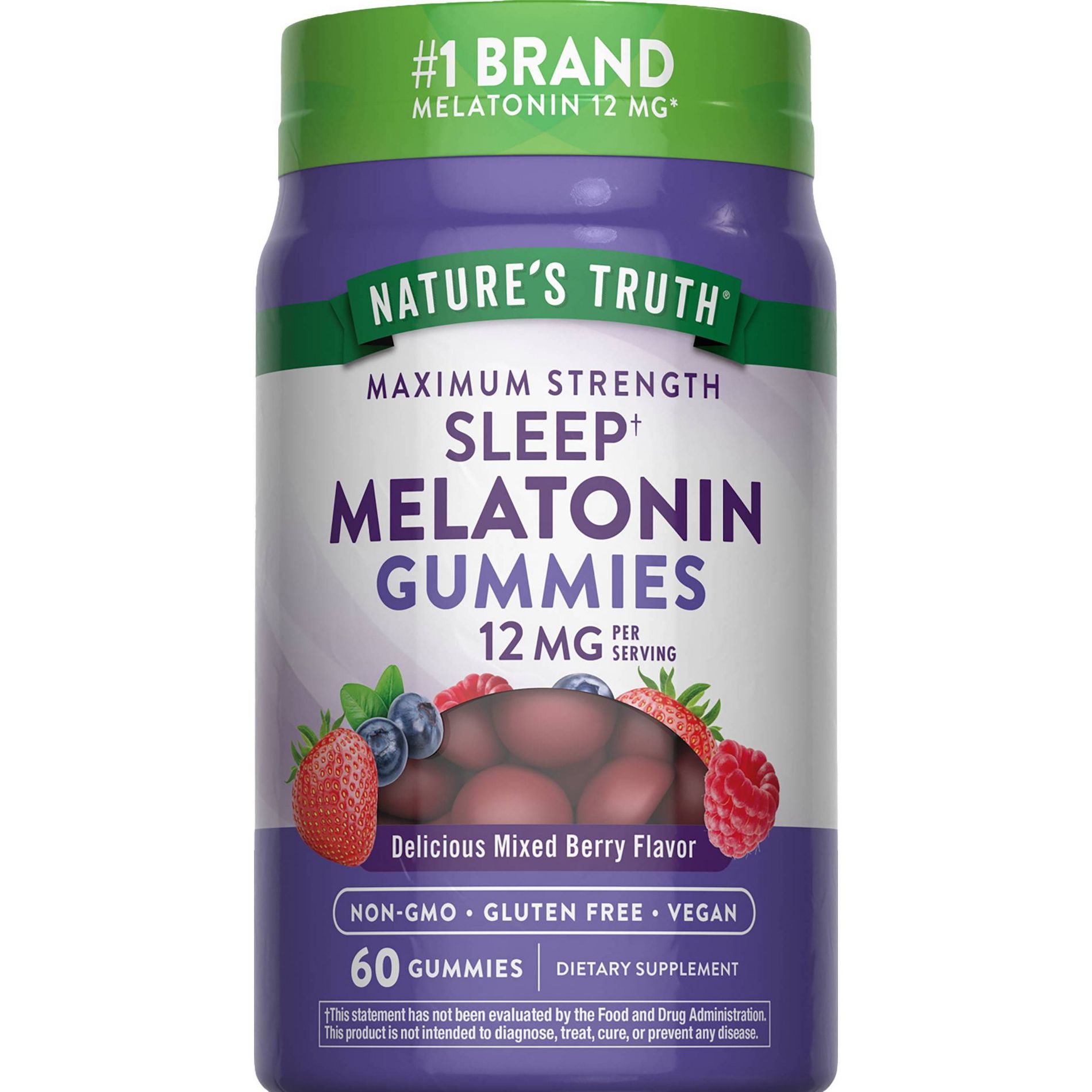Nature's Truth 12mg Melatonin Vegan Gummies - 60ct